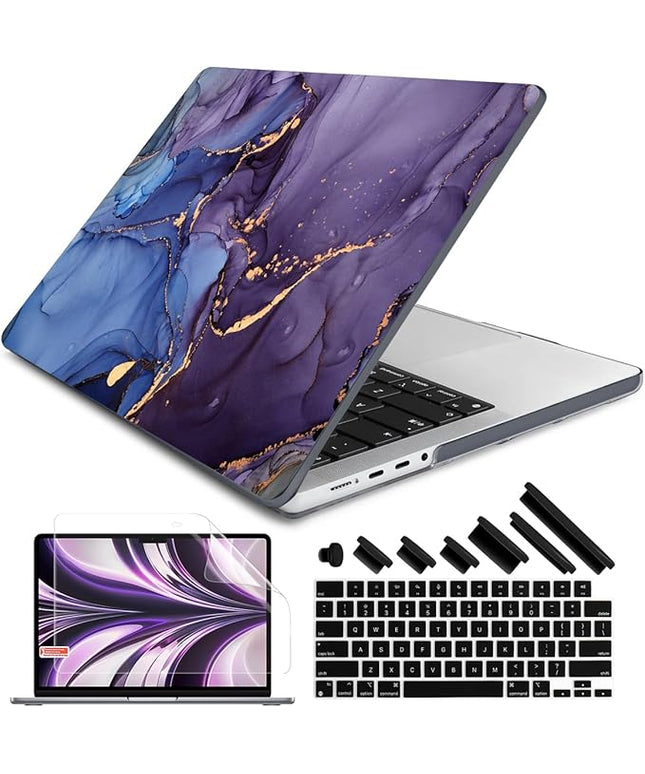 DONGKE Case for M5 MacBook Pro 14 inch 2025 2024-2021 M4 M3 M2 M1, Plastic Hard Shell Cover Compatible with A3434 A3112 A3401 A3185 A2992 A2779 A2442, Retina XDR Display & Touch ID, Abstract Marble