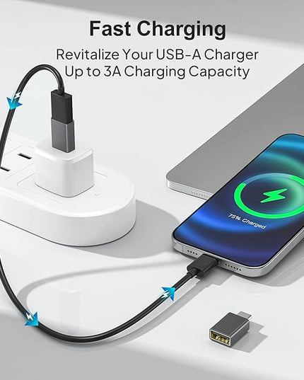 Elebase USB C to USB Adapter 4Pack,USBC Male to USB 3.0 Female MacBook Pro Air Adaptor,Type C Thunderbolt 3 OTG Converter for Flash Thumb Drive,Apple iPhone 17 16 16e 15,iPad mini,Mac,Samsung S25 S24