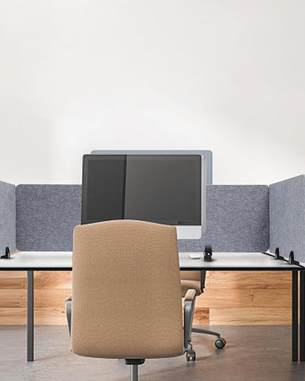 2 Pack Acoustic Desk Divider 59 x 16 Inch No Drilling Clamp-On Privacy Shields Panel Freestanding Desk Divider Desktop Sound Proof Dividers for Office Libraries School Student Desks