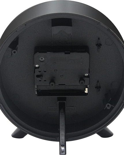 Infinity Instruments Plastic 5.75" Indoor Tabletop Alarm Clock with Quartz Movement for Accurate Time Keeping, Black