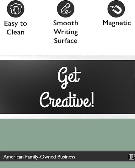 Ilyapa Extra Large Magnetic Chalk Board for Wall - Hanging Sandwich Menu Signs for Restaurant, Cafe, Food Truck, or Kitchen - 58x25 Inches - White