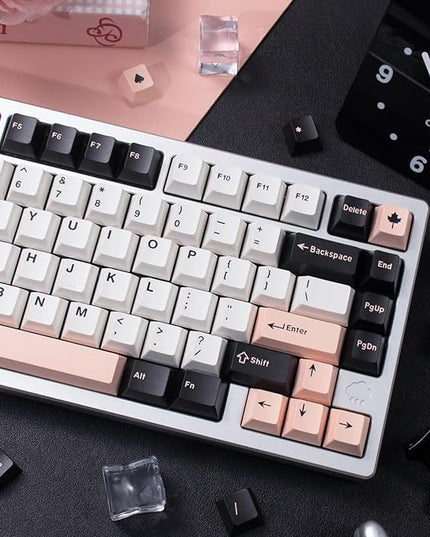 Sumgsn Olivia Keycaps 163 Keys Cherry Profile Doubleshto Keycap Set Fit for Alice Keyboard 61/64/87/104/108 Cherry Mx Switches ISO ANSI Layout Alice Keyboard Mechanical Keyboards