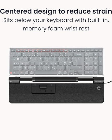 Contour RollerMouse Pro Ergonomic Central Rollerbar Design for Neck, Shoulder & Wrist Pain Relief, 6 Programmable Buttons, 600-2800 DPI, Productivity Plug & Play Mac & PC - Wired - Slim