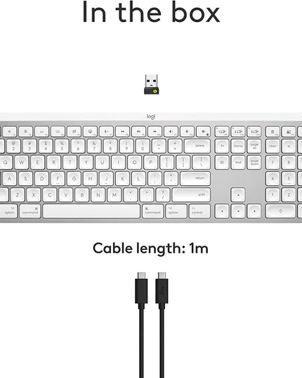Logitech MX Keys S for Mac, Wireless Keyboard, Fluid, Precise Laptop-Like Typing, Programmable Keys, Backlit, Bluetooth USB C Rechargeable for MacBook Pro, MacBook Air, iMac, iPad - Pale Grey
