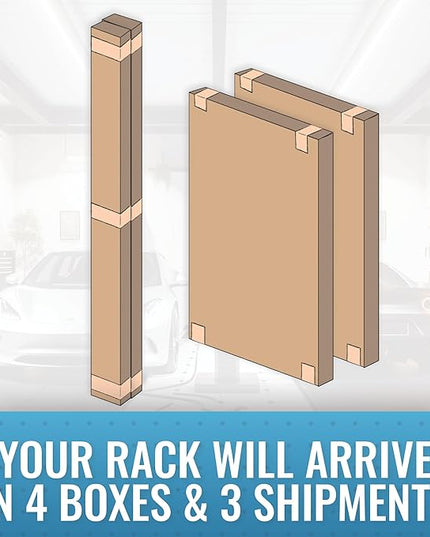 2-Pack 4 x 8 MonsterRax Overhead Garage Storage Rack, Ceiling Racks for Garage, Organization Shelving, Adjustable Hanging Shelf, White, 12"-21" Height Adjustment