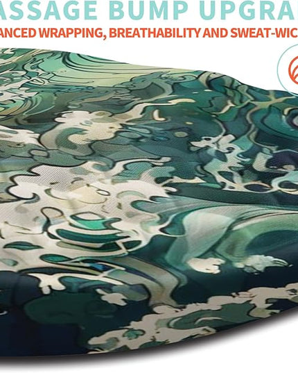 Ergonomic Mouse Pad Wrist Support with Memory Foam Massage Bulge, Carpal Tunnel Pain Relief Mousepad Wrist Rest for Mouse(12x8 inch, Sea Wave)