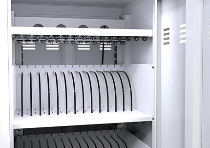 Laptop Charging Cabinets, Mobile Charging Carts and Cabinets, Holds Up to 32 Units, with Power Cord Management, Fits Screen Sizes Up to 16.3", Fits Chromebooks, Laptops, Fits School, Business, White