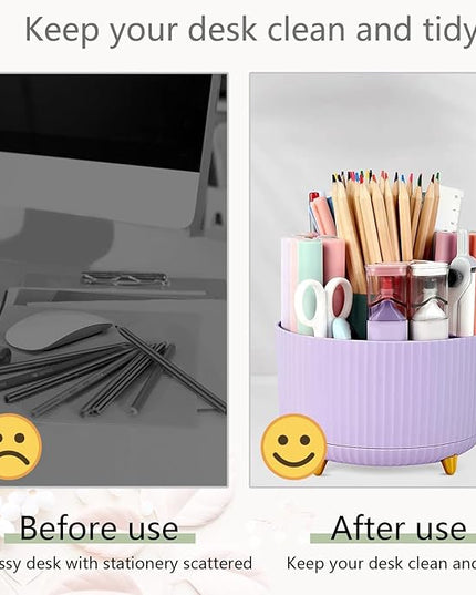 Office Supplies,Desk Accessories,with Stapler,Tape Dispenser,Staple Remover,Scissor,Ballpoint Pen,Sticky Notes,Clear Tape,Staples,Desk Organizer,Phone Stand,Binder,Index Tabs,Best Gift Set(Purple)