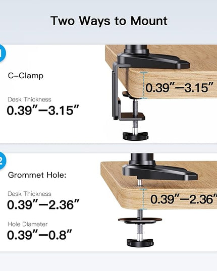 HUANUO Triple Monitor Mount for 17 to 32 inch Screens, Adjustment Gaming Triple Monitor Stand with Swivel, Tilt, Rotation, Clamp & Grommet Kit