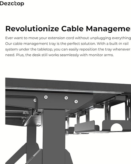 DEZCTOP Revon Pro Electric Standing Desk, 71" x 31.5" Large Work Surface, Height Adjustable (27.6"-47.2"), Sturdy Keel Frame, with Magnetic Modular System, Anti-Collision, Ash Black for Home Office