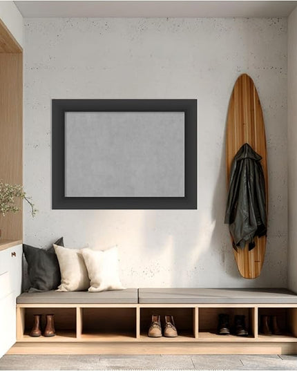 Amanti Art Black Framed Magnetic Board 25x33 Medium Vision Board for use with Magnets, 100% Metal Sheet to Display Items as Office Decor or for Home Organization in mudroom, Kitchen or Kids Room