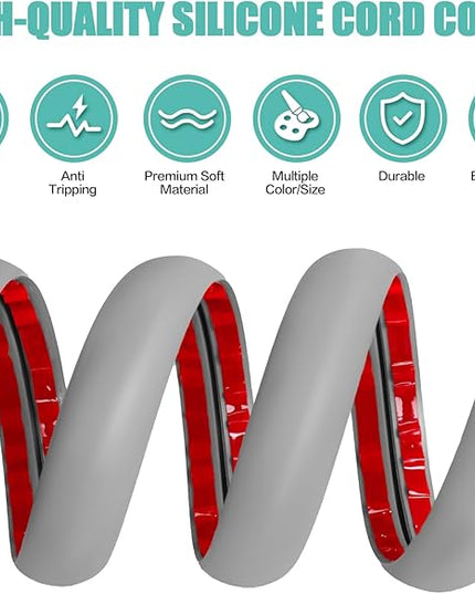 Floor Cord Cover Self Adhesive Cord Hider,3.3FT Cable Management, Extension Strip Protector for Wires, Prevent Cable Trips for Offices, Gyms, Exhibitions Cavity:0.47"(W) x 0.35"(H) Gray
