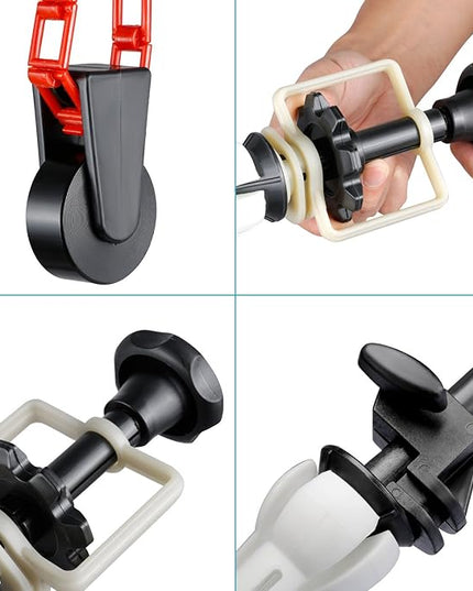 NEEWER Photography 4 Roller Wall Mounting Manual Background Support System with 2 x Four Fold Hook, 8 x Expand Bar, 4 x Chain, Load Capacity per Roller: 22lb/10kg