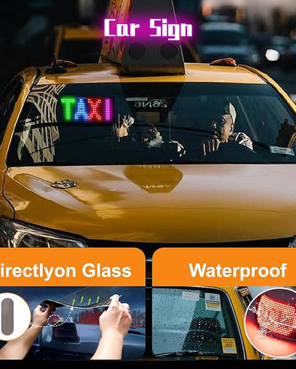 Programmable Light for Car,7"*3" LED Sign,Control by APP,Custom Colors, Patterns, and Text for Car and Store