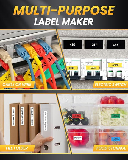 Vixic Industrial Label Maker, Heat Shrink-Labels Maker Waterproof-Labels for Cable Wire Network Office Labeling, E1000 Label Maker Machine with-Tape Electrician Label Makers Handheld Label Machine