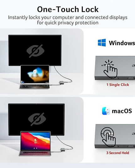 Acer USB C Docking Station Dual Monitor with 2 HDMI, 9-in-1 Laptop Docking Station with 4K@60Hz HDMI, USB A&C 3.0, SD/Micro SD, 100W PD, USB C Dock Compatible with Acer/Dell XPS/HP/Mac/Surface etc