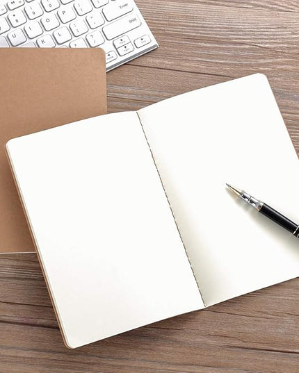 12 Pack Notebook Journals for Travelers, Students and Office, Writing Sketchbook Memo Diary Subject Notebooks Planner with Blank Paper, 60 Pages, 30 Sheets, 8.3x5.5 inch, A5 Size, Travel Journal Set