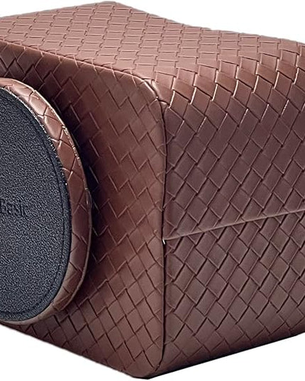 UnionBasic Rotating Desk Organizer, 360 Degree Desk Spinning Caddy, Desktop TV Guide/Mail/Media/Remote Controller Holder Organizer, Woven Coffee