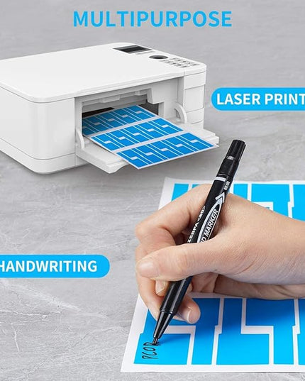 Hybsk 300 PCS Cable Labels Waterproof Wire Tags Write on Stickers Tear Resistant Flexible Works Cord Identification Labels A4 Sheet for Laser Printer 10 Sheet (10 Colors)