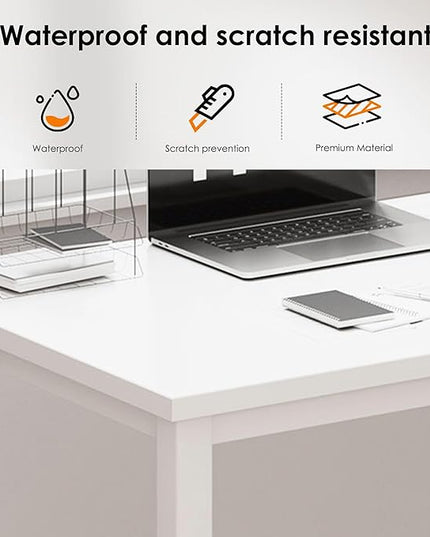 DlandHome 39 inches Small Computer Desk for Home Office Activity Table Writing Table for Small Spaces Study Table Student Laptop Desk White DND-AC3DW-100