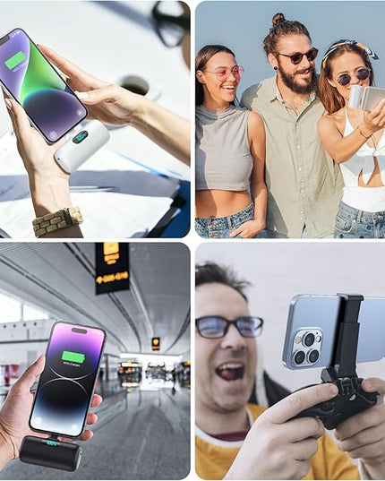 [2 Pack]Small Portable Charger for iPhone,Upgraded 5000mAh PD Fast Charging Power Bank,Cute Mini Portable Phone Charger Battery Pack Compatible with iPhone 14/14 Pro Max/13/13 Pro/12 Pro/11/XR/X/8 etc