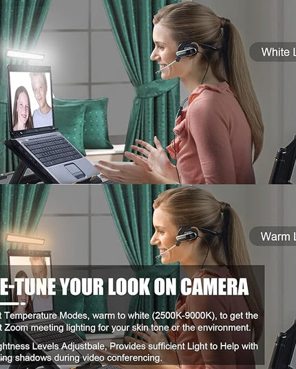luxceo Video Conference Lighting, Zoom Light for Remote Working, Webcam Lighting for Laptop, Zoom Calls, Live Streaming, Online Class, Self Broadcasting, Video Conference Light Kit for Zoom Meeting