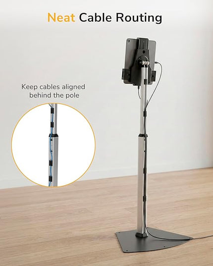 Mount-It! iPad Kiosk Stand, Anti-Theft Floor Stand with Lock, Height Adjustable Universal Tablet Kiosk for 7.9–11 Inch Tablets, Secure Commercial Tablet Stand for Retail & Business