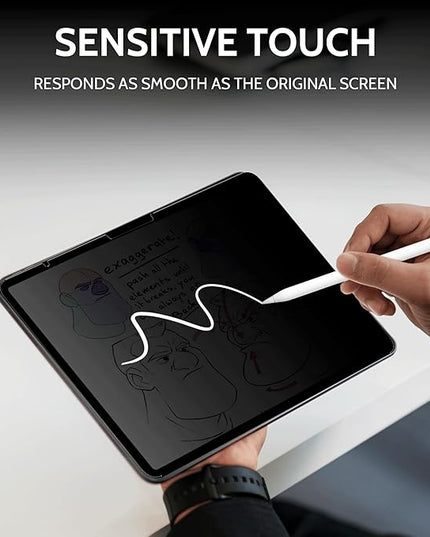 Peslv 360° Privacy Screen for iPad Air 13 Inch 2024/2025 (M2/M3, 6th/7th Gen), Anti Glare Blue Light Spy Filter Private Cover, High Sensitive Bubble-Free Easy Install Black Security Protector