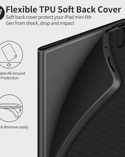 H HOLIMET Case for iPad Air 11" M3 (2025)/ M2 (2024)/ iPad Air 4th & 5th Generation10.9 Inch 2022/2020 Soft Back Shockproof Protective Cover with Pencil Holder Vegan Leather Auto Sleep/Wake
