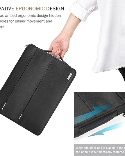 Voova 14 15 Inch Laptop Sleeve Case, Waterproof Computer Bag Cover Compatible with MacBook Air 15 M2/M3/M4 2022-2025, MacBook Pro 15, Hp chromebook 14, 14-15” Dell Lenovo Acer Asus, Black