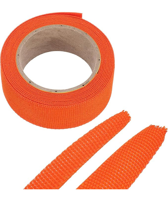 MECCANIXITY Braided Cable Sleeves Heat Shrinkable Fabric Sleeving, 7/8" 10ft Orange 2:1 Ratio Heat Shrinkable Cord Protector for Harness Cable, Network Cable Protection, Cable Management