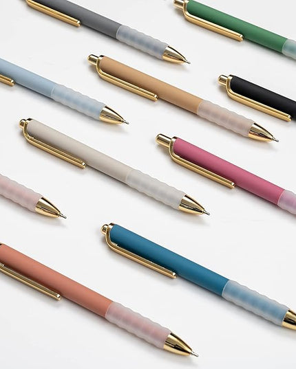 Linbsunne Ballpoint Pens Black Medium Point 1mm Pen with Super Soft Grip Ball Point Pen for Men Women Retractable Pens