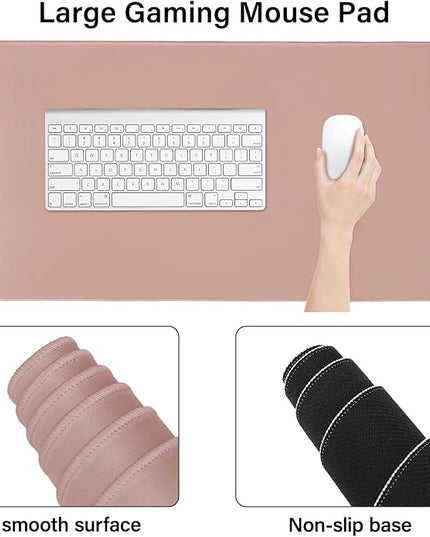 MOSISO Keyboard Mouse Pad Set, Large Gaming Mouse Pad&Rectangular Keyboard Wrist Rest&Mousepad with Wrist Rest&Coaster, Ergonomic Non-Slip&Easy Typing Pad with Curved Silicone Lining, Salmon Pink