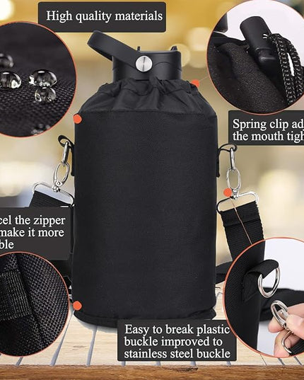 Water Bottle Insulated 32oz 40oz 64oz 128oz Straw Lid Spout Lid & 3 Lids, Leak Proof, Vacuum Insulated,Stainless Steel Water Bottle Wide Mouth for Sports, Gym or Office