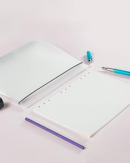 90 Sheets Planner Refill Paper, 255x180mm, 5mm Dotted Inserts Paper B5 9 Holes Binder Grid Notepaper for Filofax Bullet Journals Diary