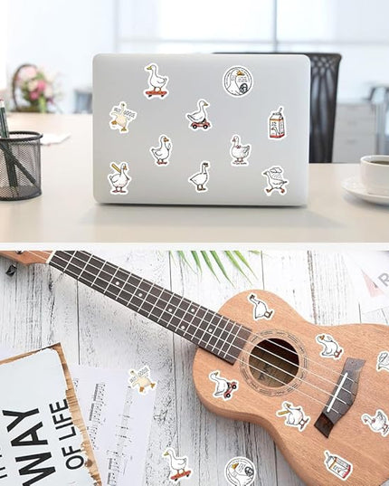500 Pcs Duck Stickers Roll, 10 Styles Cartoon Cute Duck Stickers for Teens, Waterproof Vinyl Stickers for Journal Scrapbook, Party Favors, Classroom Rewards, Laptop & Water Bottle Deca