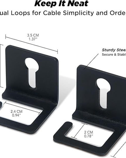 Moodular Add-ons Cable Organizer 2 Pack [Accessory Only - Requires Moodular Wooden Monitor Stand Slide Rails for Use] Black MSA-CO