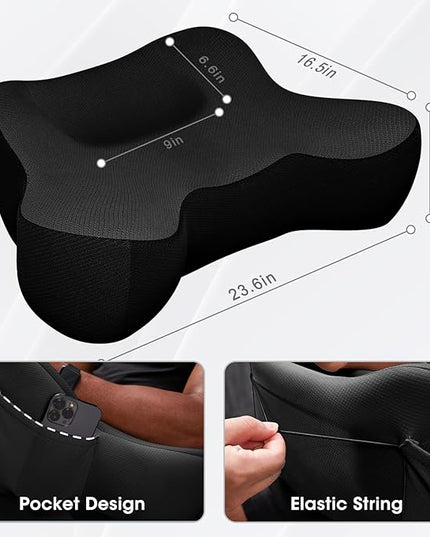 cooloo8 Lap Desk, Reading Pillow, Laptop Pillow for Lap, Portlands Portable Desk Pad for Bed, Couch, Car (Black)