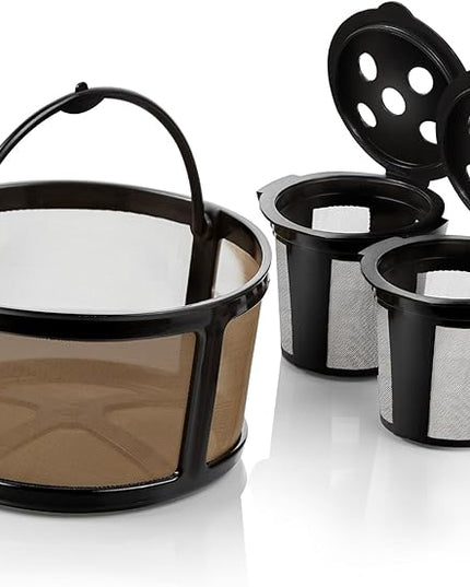 2 Reusable K Cups and Basket Coffee Filter for Keurig K-Duo Hot & Iced Single Serve & Carafe Coffee Maker with MultiStream Technology (Gen 2)