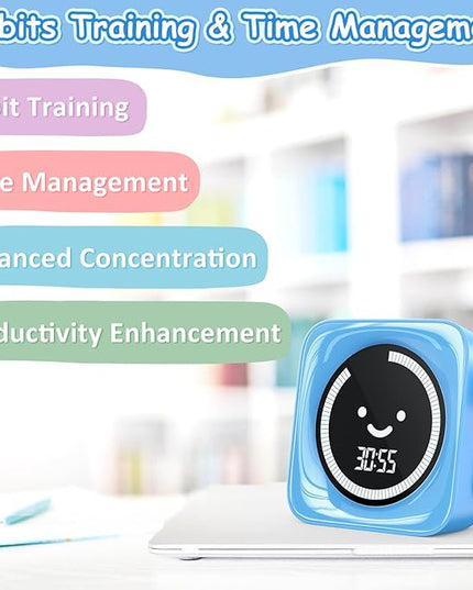Visual Timer for Kids, 99 Minute Digital Cute Kids Visual Timer Classroom Timer for Homeschool Supplies Study Teaching Time Management Tool Countdown Count Up Timer, Blue 2Pack