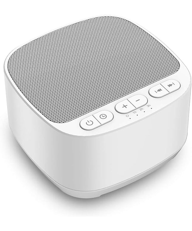 Magicteam Sleep Sound White Noise Machine with 40 Natural Soothing Sounds and Memory Function 32 Levels of Volume Powered by AC or USB and Sleep Timer Sound Therapy for Baby Kids Adults (B-White)