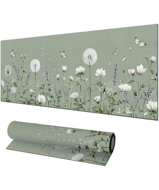 Mouse Pad Gaming Mousepad 31.5 x 11.8 Inch Large Keyboard Desktop Mat XL Mouse Pad for Home and Office Desk Accessories with Botanical Meadow Butterfly Artwork Diatomite