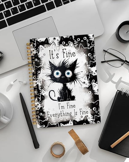 Funny Cat Journal Notebook for Teen Girls & Women, Funny Gifts for People Who Love Cats, Cat Lover Gifts for Women Men, Cute Notebooks for School Supplies, cat notepad 5.5x8.3 Inch