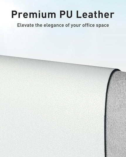 Aothia Leather Desk Pad Protector, Office Mat, Large Mouse Pad, Non-Slip PU Leather Blotter, Laptop Desk Pad, Waterproof Writing Pad for Office and Home (Barely Grey, 31.5" x 15.7")
