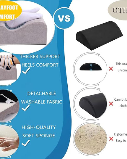 Foot Rest for Under Desk at Work, Ergonomic Under Desk Footrest with Washable Cover, Memory Foam Foot Stool for Office Chair & Gaming Chair, Back & Hip Pain Relief, Light Grey