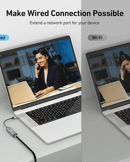 BENFEI USB-C to Ethernet Gigabit Adapter with 100W Power Delivery, Thunderbolt 3/4 to RJ45 Ethernet LAN Network Adapter Compatible with iPhone 15 Pro/Max, MacBook Pro/Air 2023, iMac
