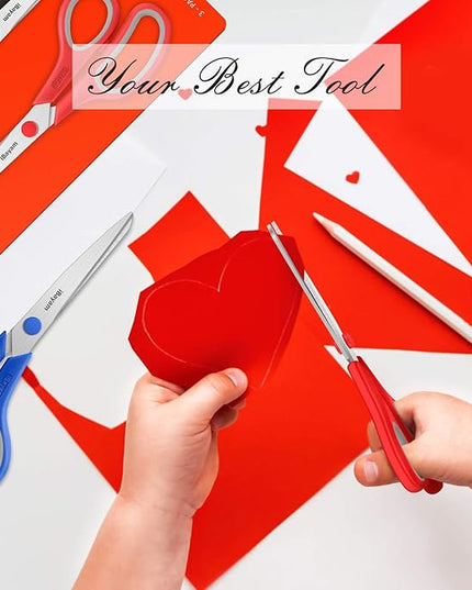 Scissors, iBayam 8" All Purpose Scissors Bulk 3-Pack, Ultra Sharp 2.5mm Thick Blade Shears Comfort-Grip for Office Desk Accessories Sewing Fabric Home Craft School Supplies, Right/Left Handed