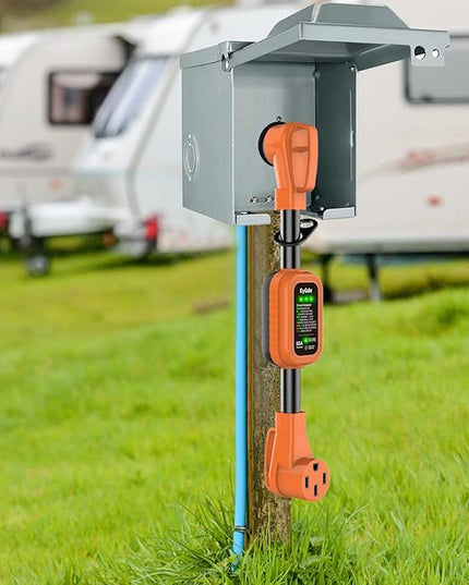 RV Surge Protector 50 Amp - Upgraded 5000 Joules RV Circuit Analyzer with Voltage Protector and Easy to Use Handle, 50 Amp Surge Protector for RV Power Guard Camper Travel Trailers