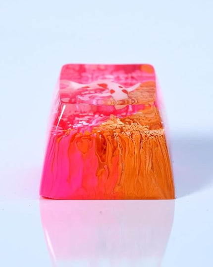Kohaku Koi Fish Artisan Keycap Pink and Orange Ocean Coral Reef R1 SA Profile Custom Keycaps 1U ESC Handmade Gaming Resin Key Cap Cherry MX Switch Compatible Mechanical Keyboard Koi Lover Gift