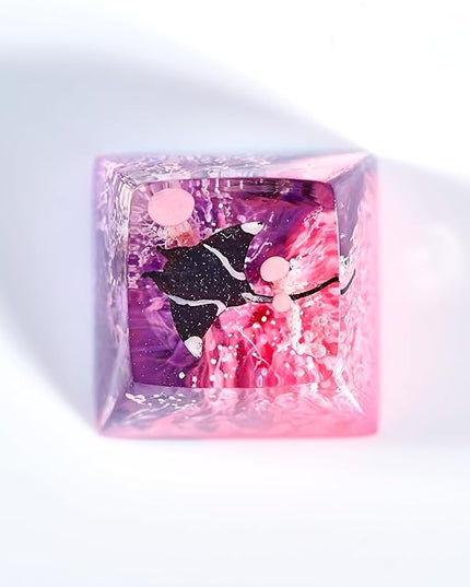 Manta Ray Artisan Keycap Magenta Pink Ocean Coral R1 SA Profile Custom Sea Creatures Keycaps 1U ESC Handmade Gaming Resin Key Cap Cherry MX Switch Compatible Mechanical Keyboard Manta Ray Lover Gift